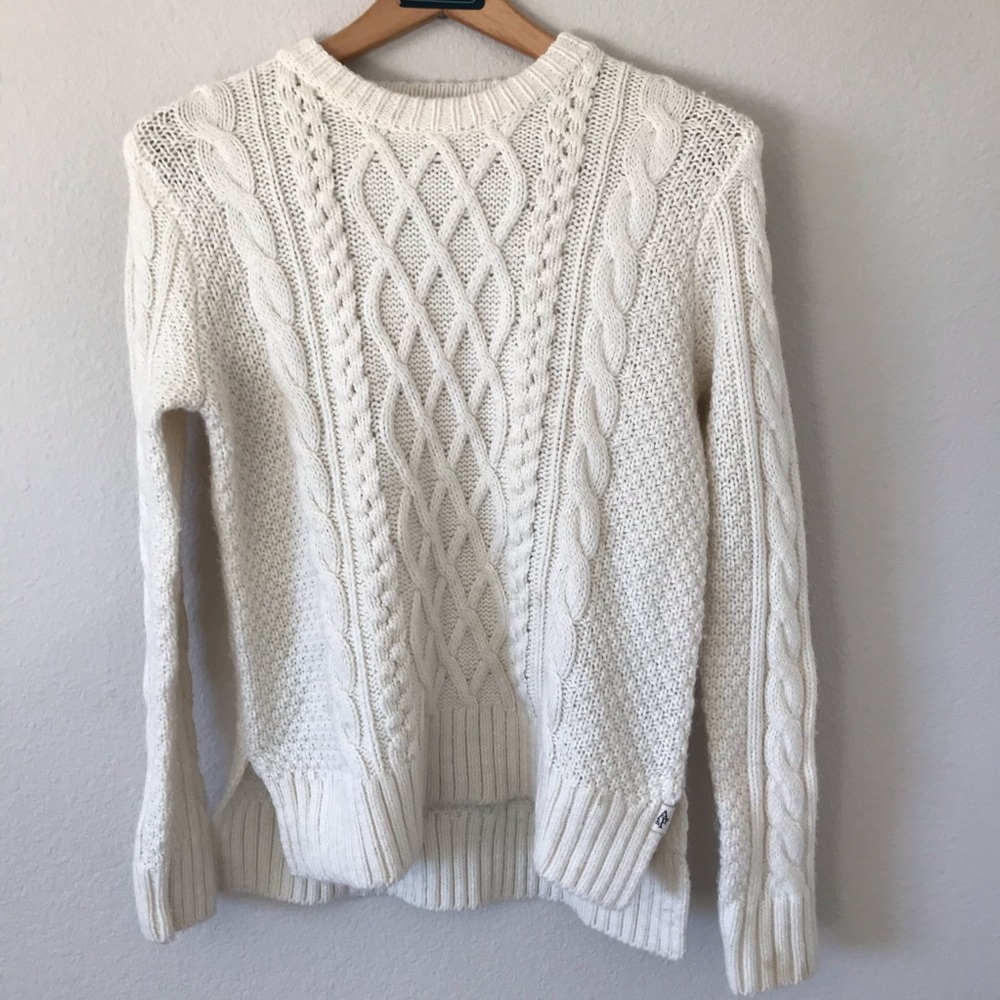 Abercrombie wool blend cable knit sweater